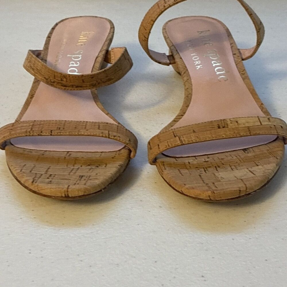 Kate Spade Sandal Women’s New York Palm Springs Leather Slide Natural Sz 8B Shoe - Picture 13 of 15